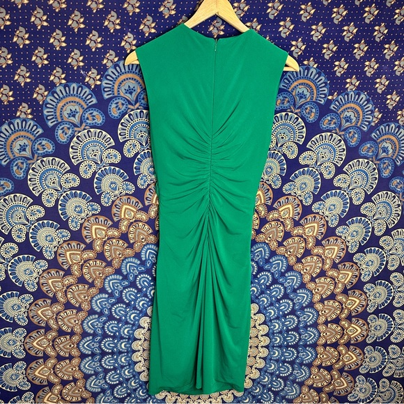 Cachè emerald green ruched dress - Picture 8 of 13